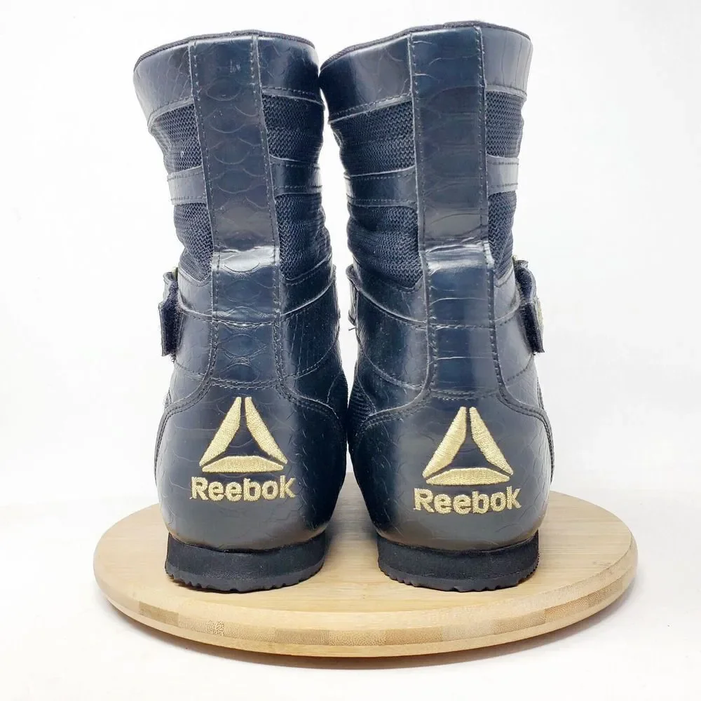 Reebok Boxing Boots Mens 11.5 Buck Black Gold Lace Up‎ Training Athletic Shoes